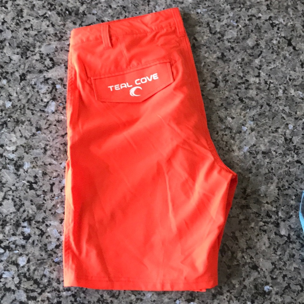 Orange Teal Cove board shorts 28W